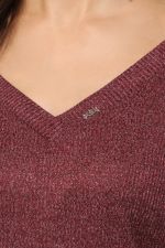 Джемпер трикотажный бордовый с пышными рукавами DStrend (Акция)