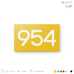 Номер на дверь 954, табличка на дверь для офиса, квартиры, кабинета, аудитории, склада, желтая 120х70 мм, Айдентика Технолоджи