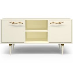 Тумба под ТВ Арт Колор matte 117см Классик Голд Кремовый белый матовый