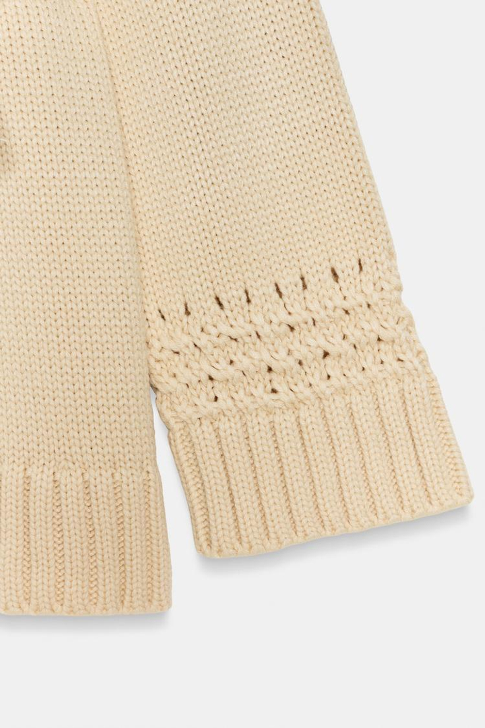 ZARА ВЯЗАНЫЙ КАРДИГАН-КИМОНО С ЗАПÁХОМ, ЭКРЮ