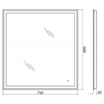 Зеркало BelBagno SPC-GRT-750-800-LED-TCH с подсветкой с сенсорным выключателем