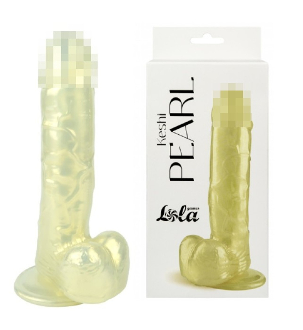 Фаллоимитатор на присоске Keshi Pearl перламутр золотистый 19 см