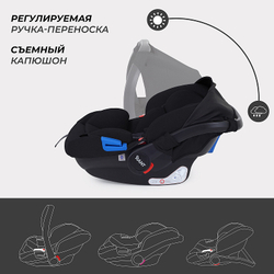 Детская коляска Rant Falcon Neo 3 в 1 с автокреслом Cruise Black Sage