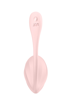 Виброяйцо Satisfyer Ribbed Petal Connect App с пультом ДУ, розовое