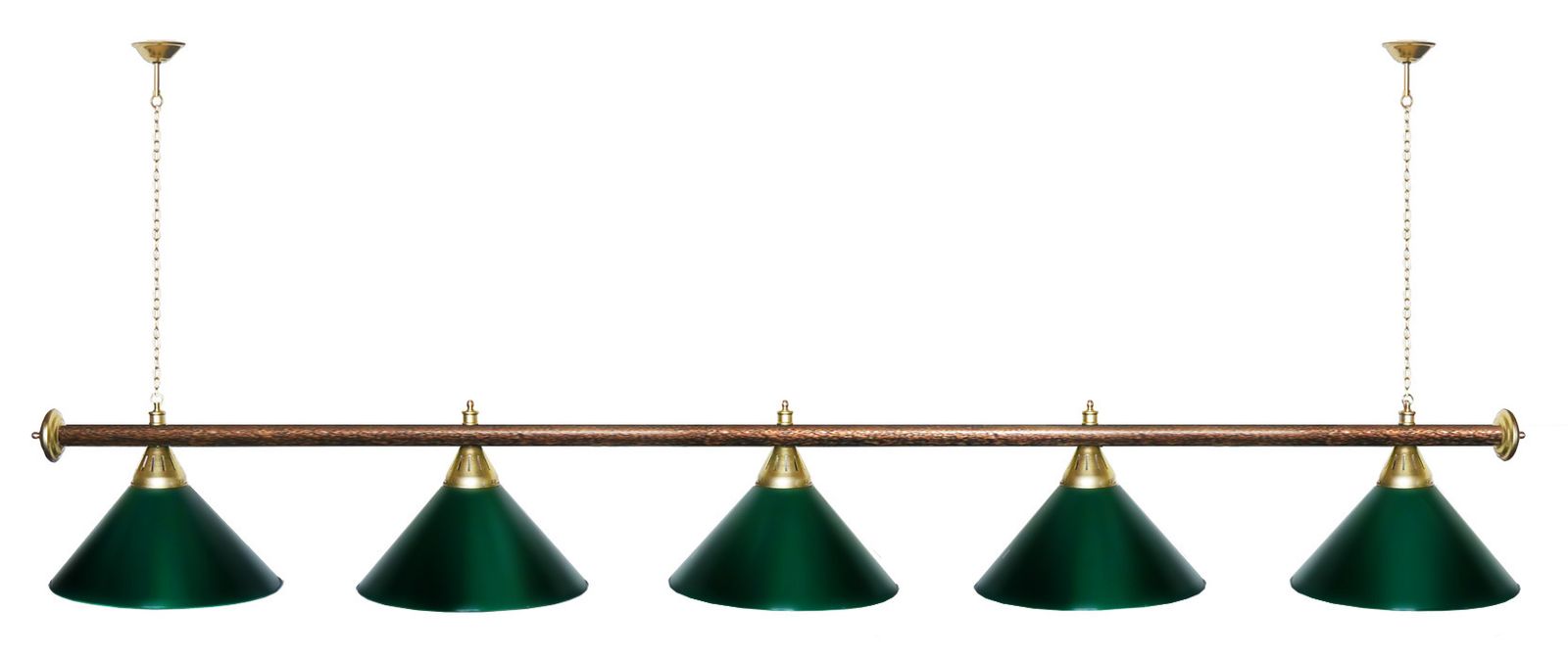 Лампа STARTBILLIARDS 5 пл. (плафоны зеленые,штанга зеленая,фурнитура золото) фото №64