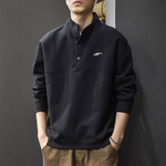 Толстовка с полуоткрытым воротником-стойка на трёх пуговицах,осенняя