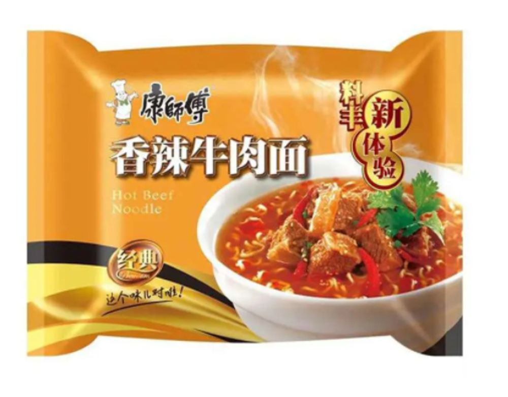 Лапша со вкусом говядины острой Kangshifu пакет  104г