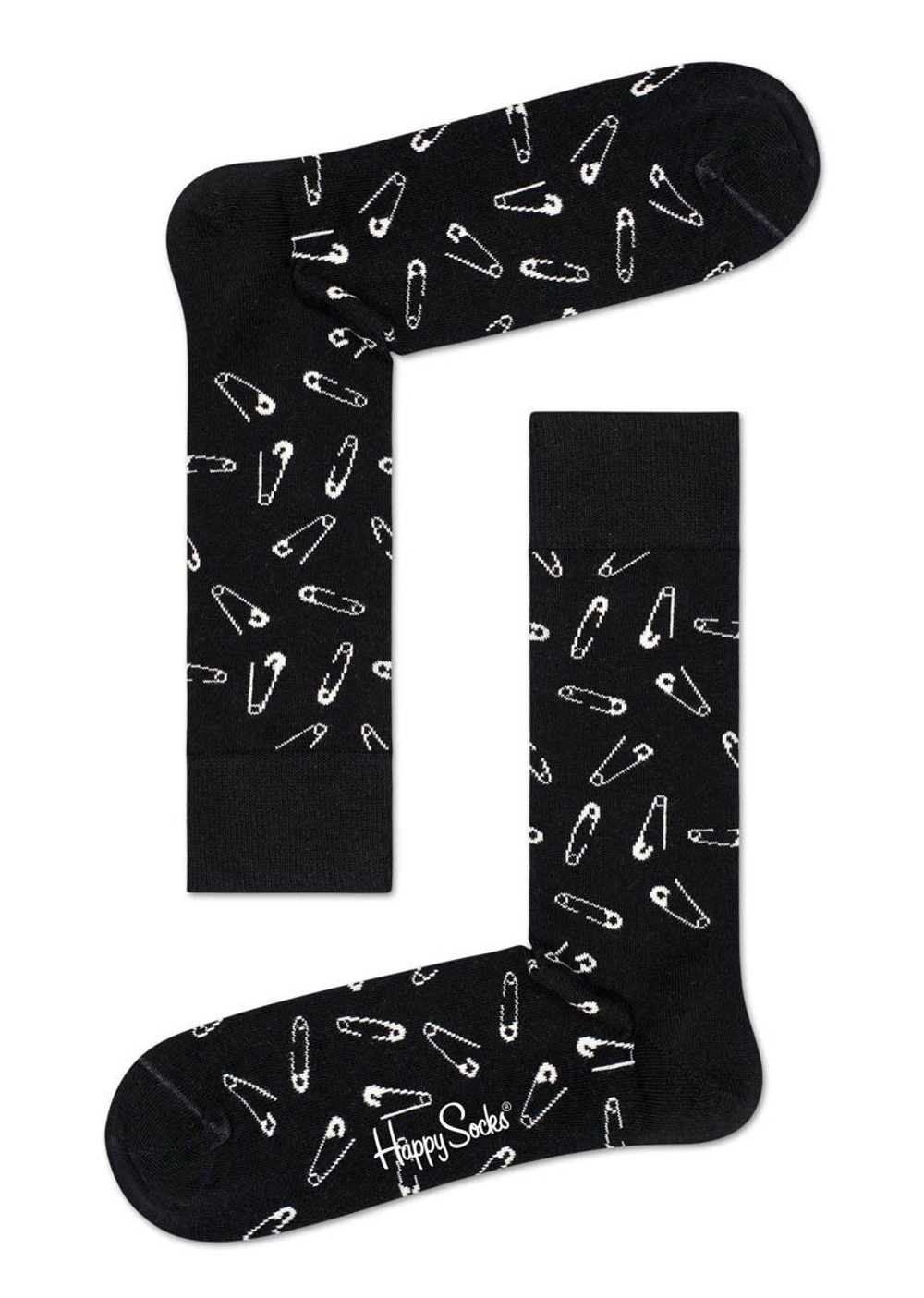Носки унисекс Pins Sock с принтом в виде скрепок (Размер: 29) (Цвет: черный)