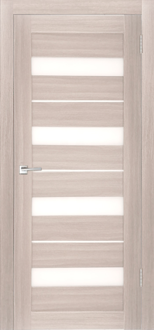 Межкомнатная дверь Велюкс 2 Ясень грей / Цвет тон Кремовая лиственница / Остекление "Сатинат белое" / Двери Верда