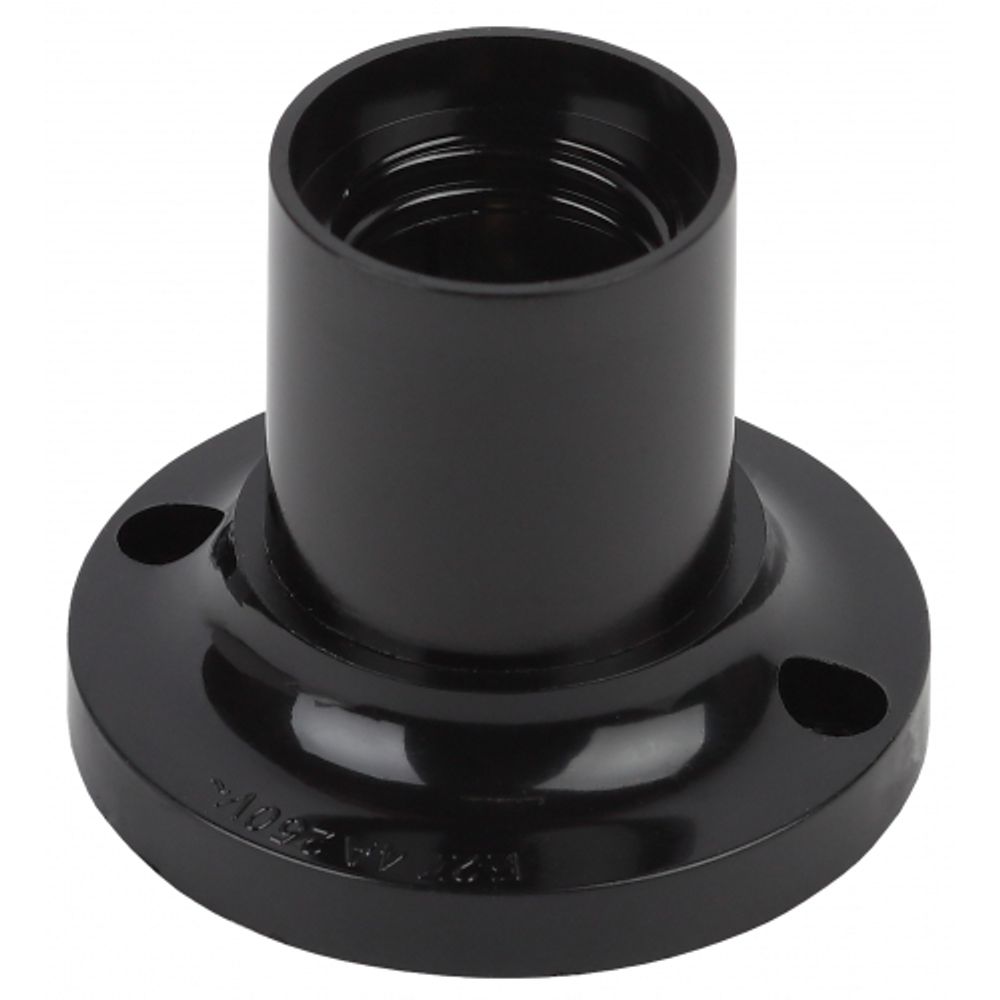 Патрон ЭРА Е27 потолочный бакелит, черный