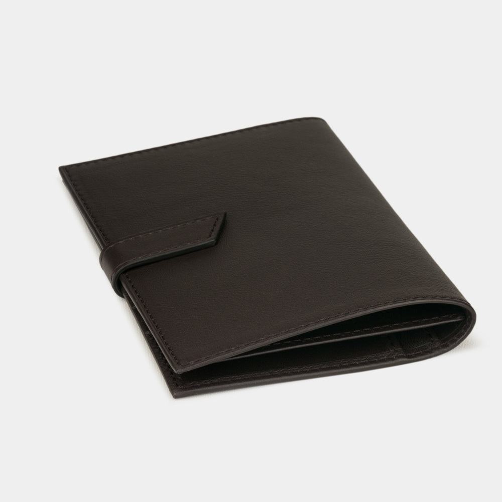 Обложка для паспорта и автодокументов Cannes из кожи теленка, темно-коричневого цвета