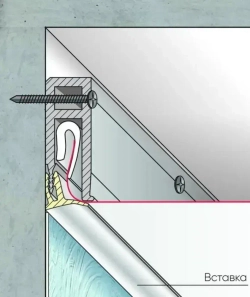 Вставка заглушка для натяжного потолка, 20 м, белая / плинтус ленточный для маскировки стыков в ванной, кухне и комнате