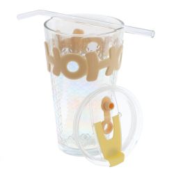 GAEM Стакан с трубочкой, 450 мл, L9 W9 H0,5 см, 3в.