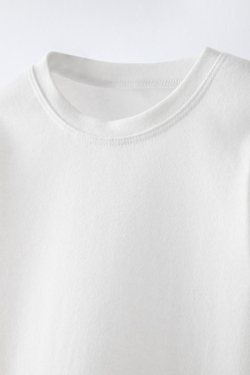 ZARA НАБОР ИЗ ТРЕХ ФУТБОЛОК, БЕЛЫЙ