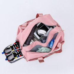 Сумка спортивная дорожная, розовая 43*26*30см