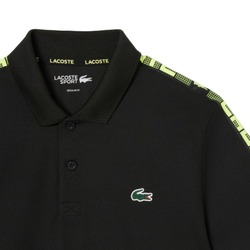Мужское теннисное поло Lacoste Ultra Dry Branded Stripe Tennis Shirt - black