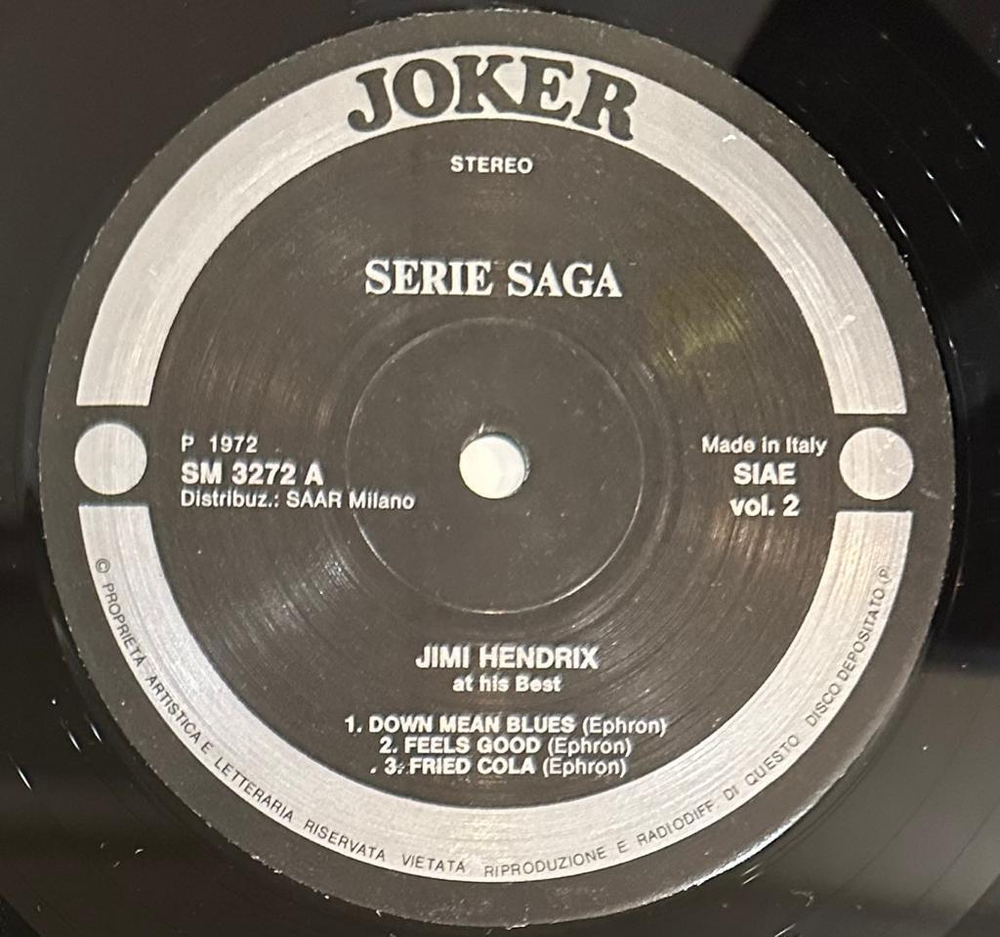 Jimi Hendrix At His Best (Volume 2) (Италия 1972г.)