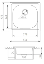 Кухонная мойка ZIGMUND & SHTAIN PLATZ 465 polished нерж.сталь