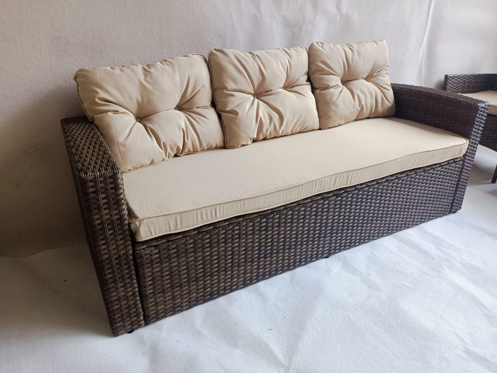 Диван из искусственного ротанга  САНТЬЯГО «SANTIAGO» — Brown