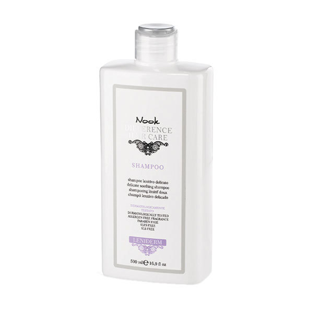 Шампунь успокаивающий для чувствительной кожи головы PH 5.2 Nook Difference Hair Care Leniderm Shampoo 500мл