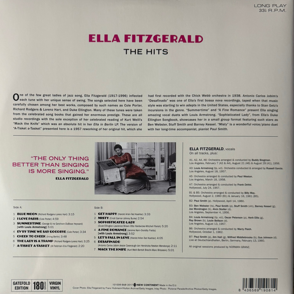 Виниловая пластинка Ella Fitzgerald - The Hits LP