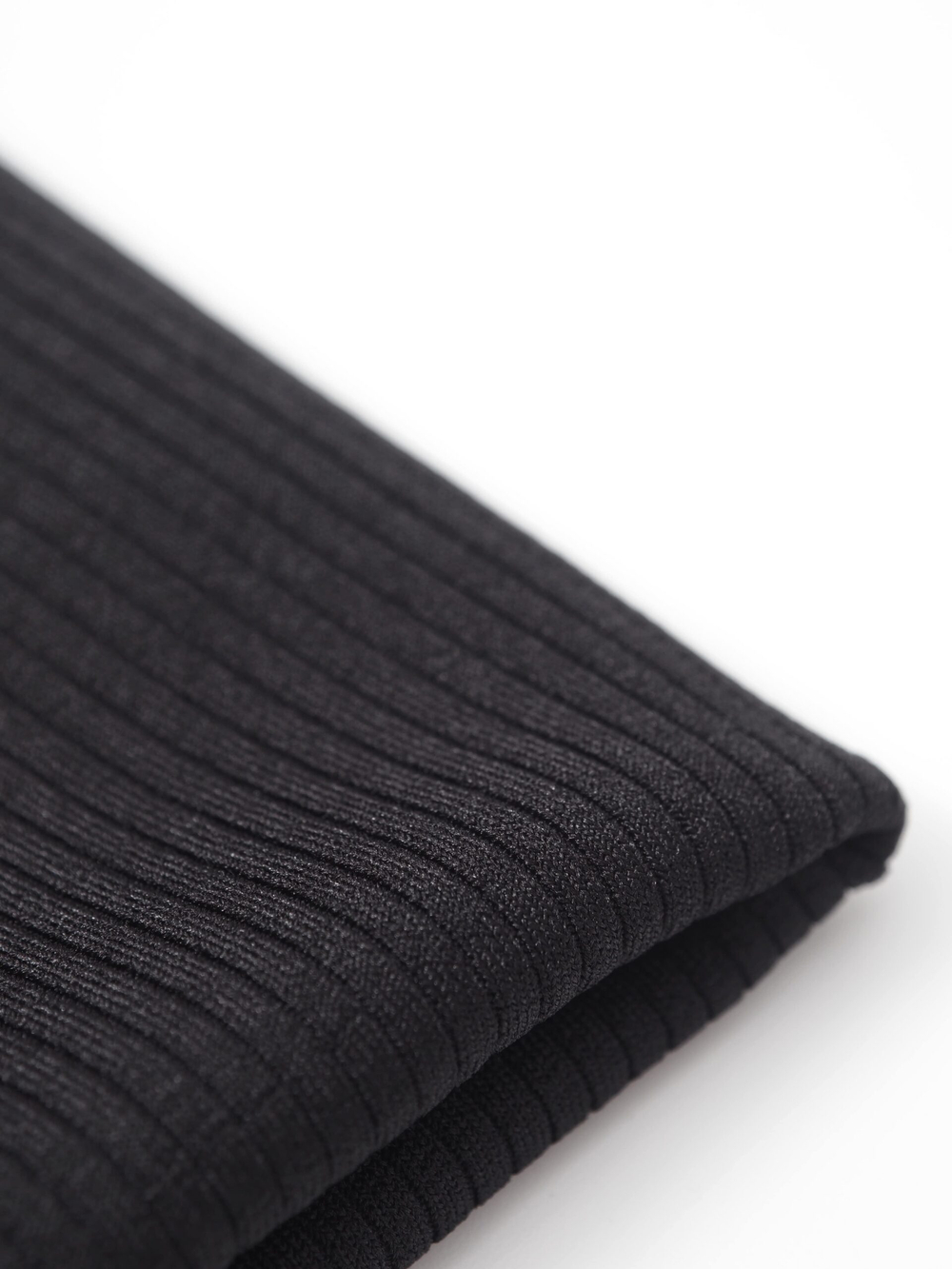 Ткань кашкорсе черный с лайкрой, ширина 165 см, 270 г/м2