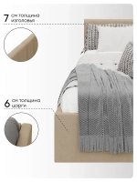 Односпальная угловая кровать 90х200 "Юлия" Бежевый