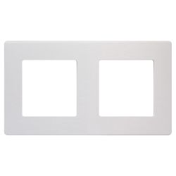 Рамка для розеток и выключателей ЭРА Серия 12 12-5102-01М на 2 поста, Сатин, белый матовый