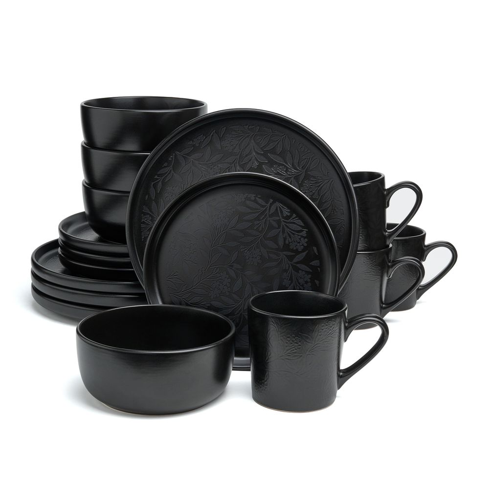 НАБОР ПОСУДЫ ОБЕДЕННЫЙ BRONCO "CHOICE BLACK" НА 4 ПЕР. 16 ПР.