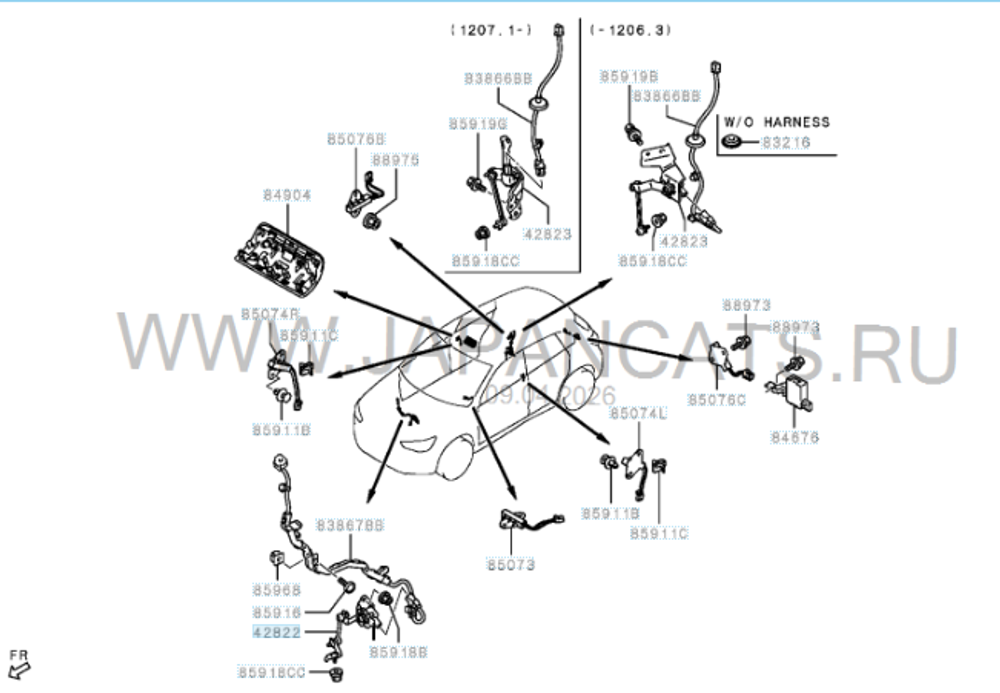 Датчик высоты передней подвески Mitsubishi ASX/Lancer/Outlander / датчик положения кузова / RVLT-8651A095