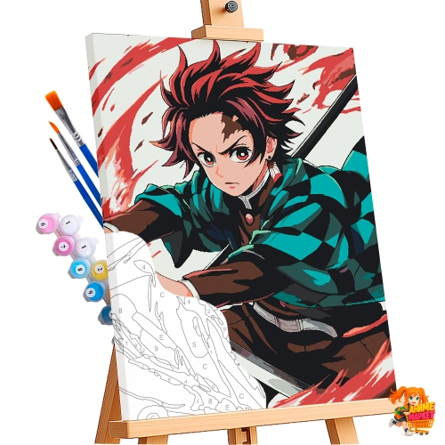 Картина по номерам Клинок рассекающий демонов Танджиро Камадо