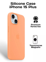 Силиконовый чехол Silicone Case iPhone 15 Plus, c MagSafe, Оранжевый