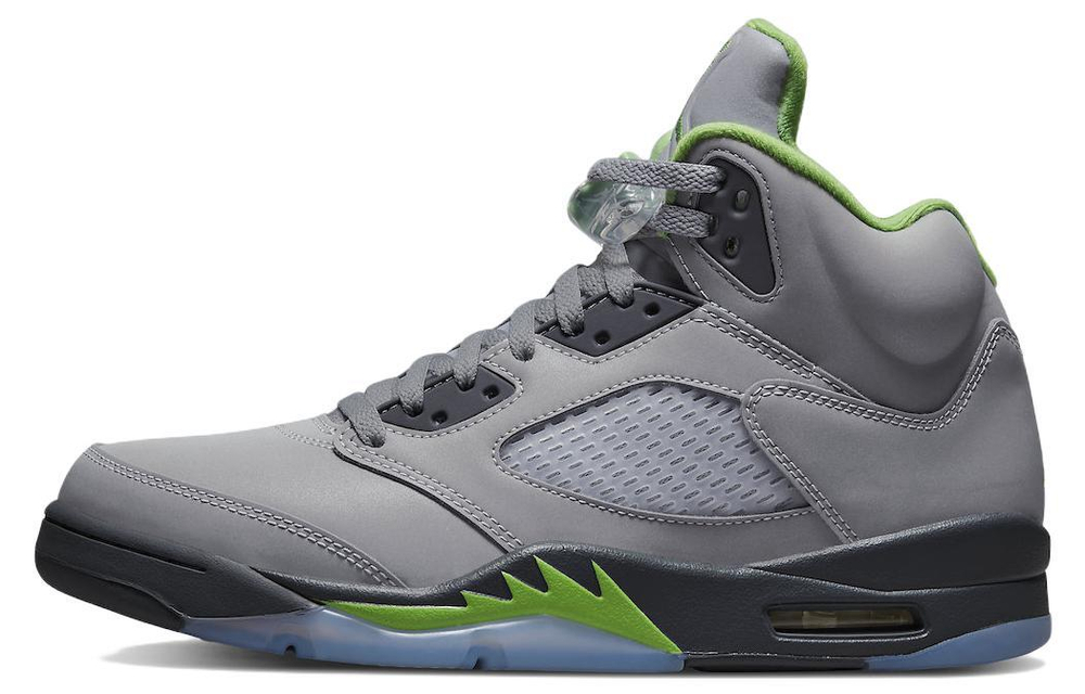 Jordan Air Jordan 5 retro "green bean" mung bean non-slip wear-resistant lightweight mid-top retro basketball shoes men's gray-green