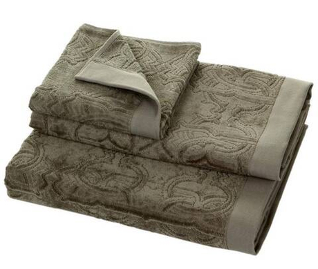 Набор полотенец 2шт Roberto Cavalli Logo темно-серый