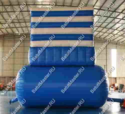 Надувная водная горка с бассейном «Пляжный оазис» с закруглённым бортом, 13*4,5*6 м