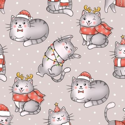Котики новогодние