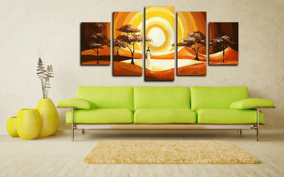 Модульная картина"Девушка на восходе"