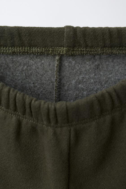 ZARA БРЮКИ-ДЖОГГЕРЫ С ЭТИКЕТКОЙ, ТЕМНО-ЗЕЛЕНЫЙ