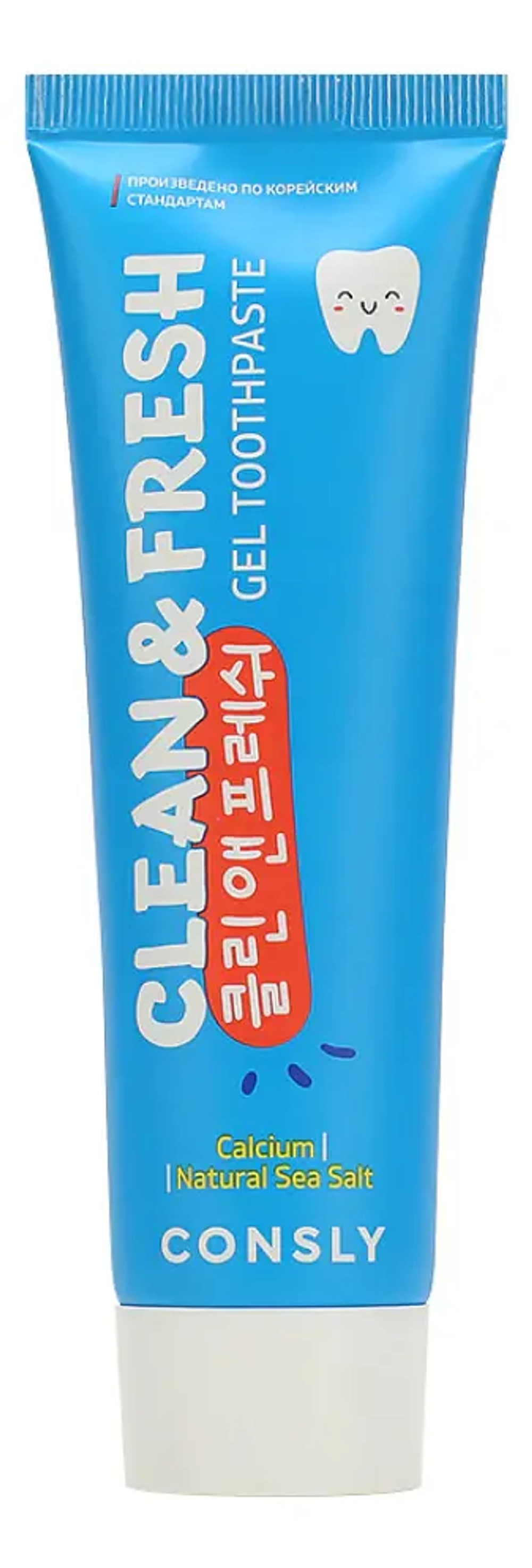 CNS Toothpaste Паста зубная гелевая Clean&Fresh с кальцием и натуральной морской солью With Calcium and Natural Sea Salt, 105г
