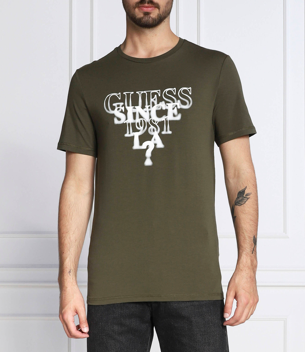 футболка blurry GUESS - зеленый(M2YI44 J1311)