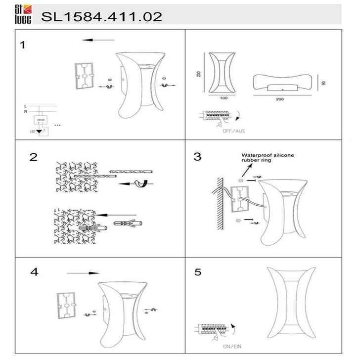Уличный настенный светодиодный светильник ST Luce Cosetto SL1584.411.02
