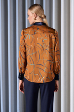 22927 Блузка женская (горчичный принт)