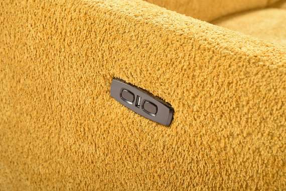 Диван-реклайнер с электроприводом Jasper, 200 см, желтый