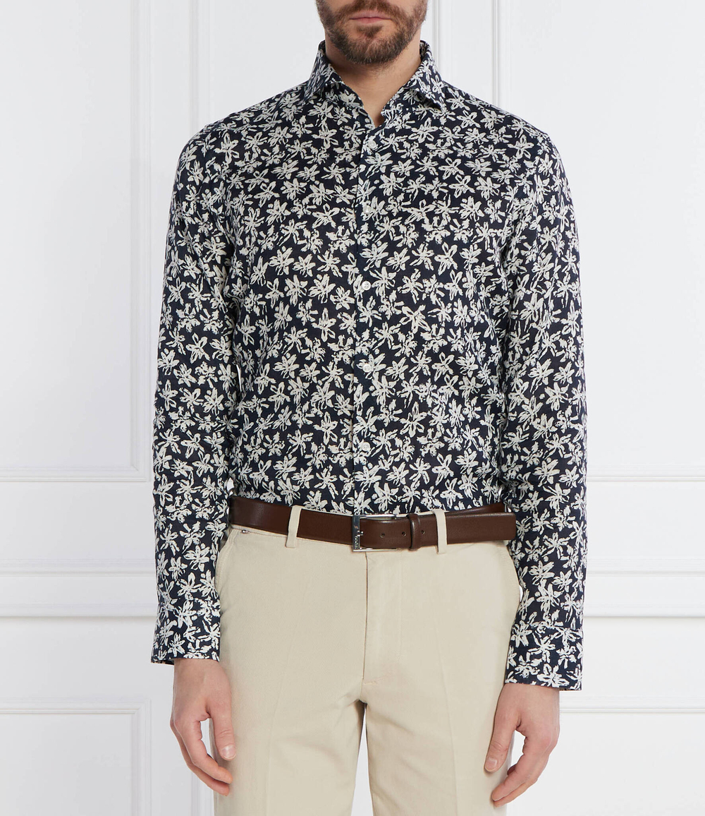 Льняная рубашка H-JOE BOSS BLACK - темно-синий(50514898)