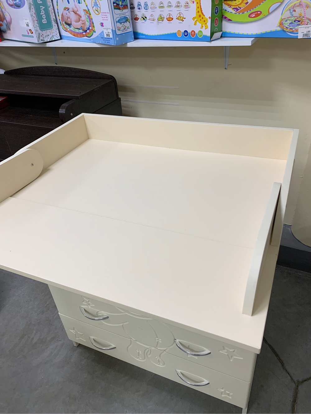 Пеленальный Комод Соня 80/4 Мишка СЛОН КОСТЬ (4 ящика), Шариковые направляющие