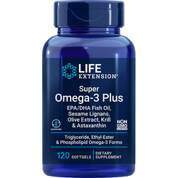 Super Omega-3 Plus EPA/DHA Fish Oil, 120 мягких капсул Sesame Lignans, Olive Extract, Krill & Astaxanthin Life Extension