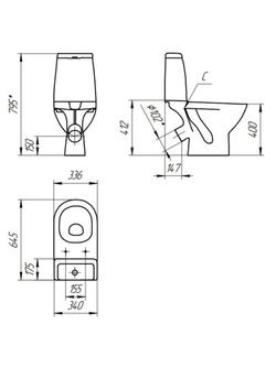 Бачок унитаза GRANTA (150 мм)