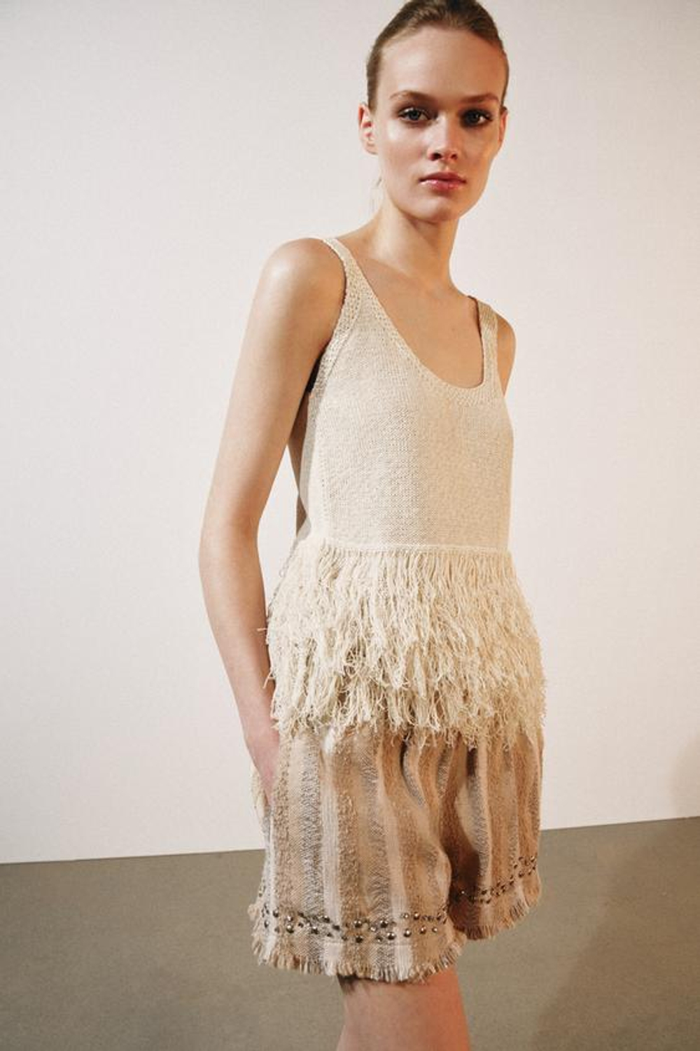 ZARA ШОРТЫ ИЗ ФАКТУРНОЙ ТКАНИ В ПОЛОСКУ — ZW COLLECTION, РАЗНОЦВЕТНЫЙ