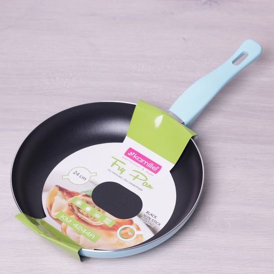 Сковорода Ø24х4.0 см. с антипригарным покрытием из алюминия без крышки Kamille KM4244A