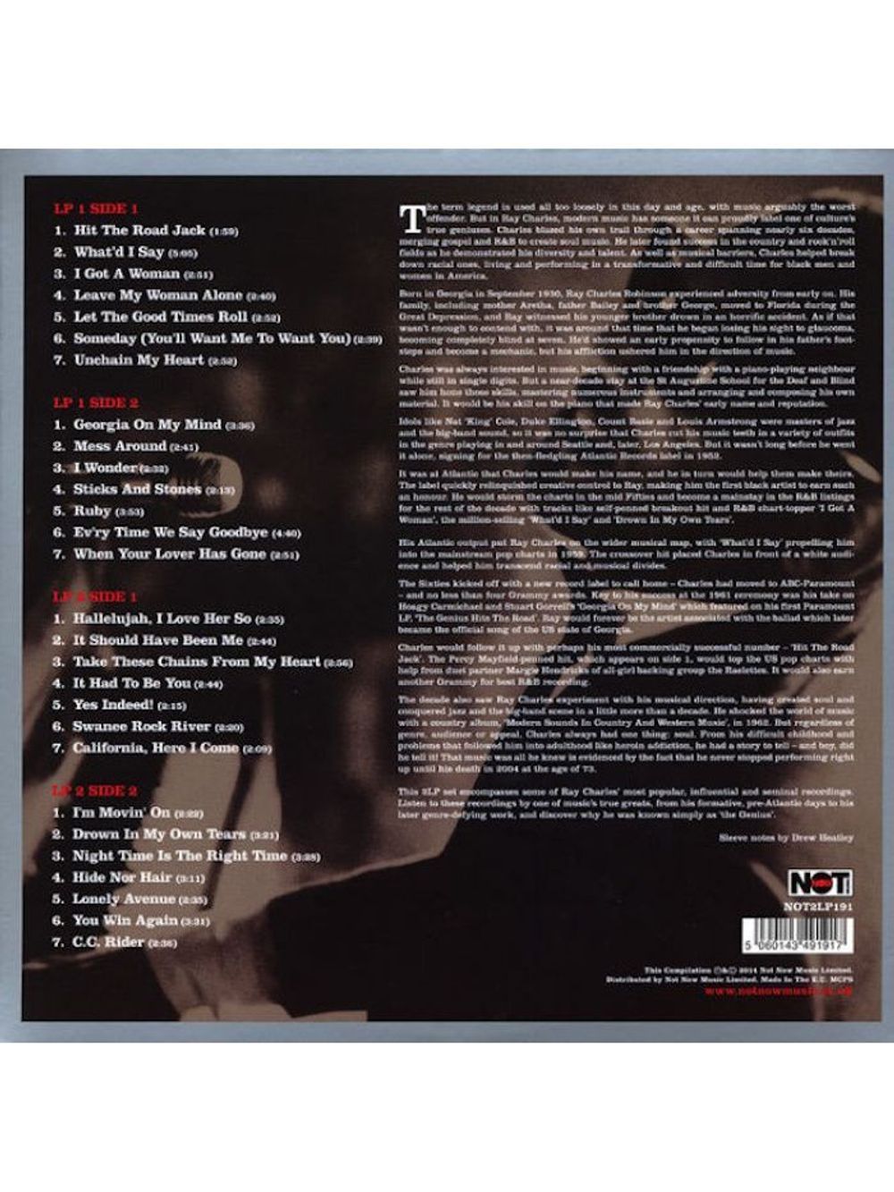 Ray Charles - The Ultimate Collection (2 LP) Новая запечатанная виниловая пластинка Рэй Чарльз